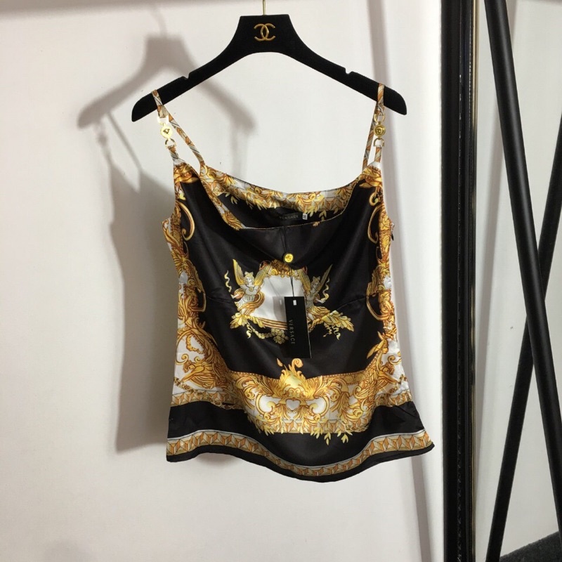 Áo hai dây mẫu mới dây mảnh gợi cảm cho nữ logo thương hiệu Versace cao cấp