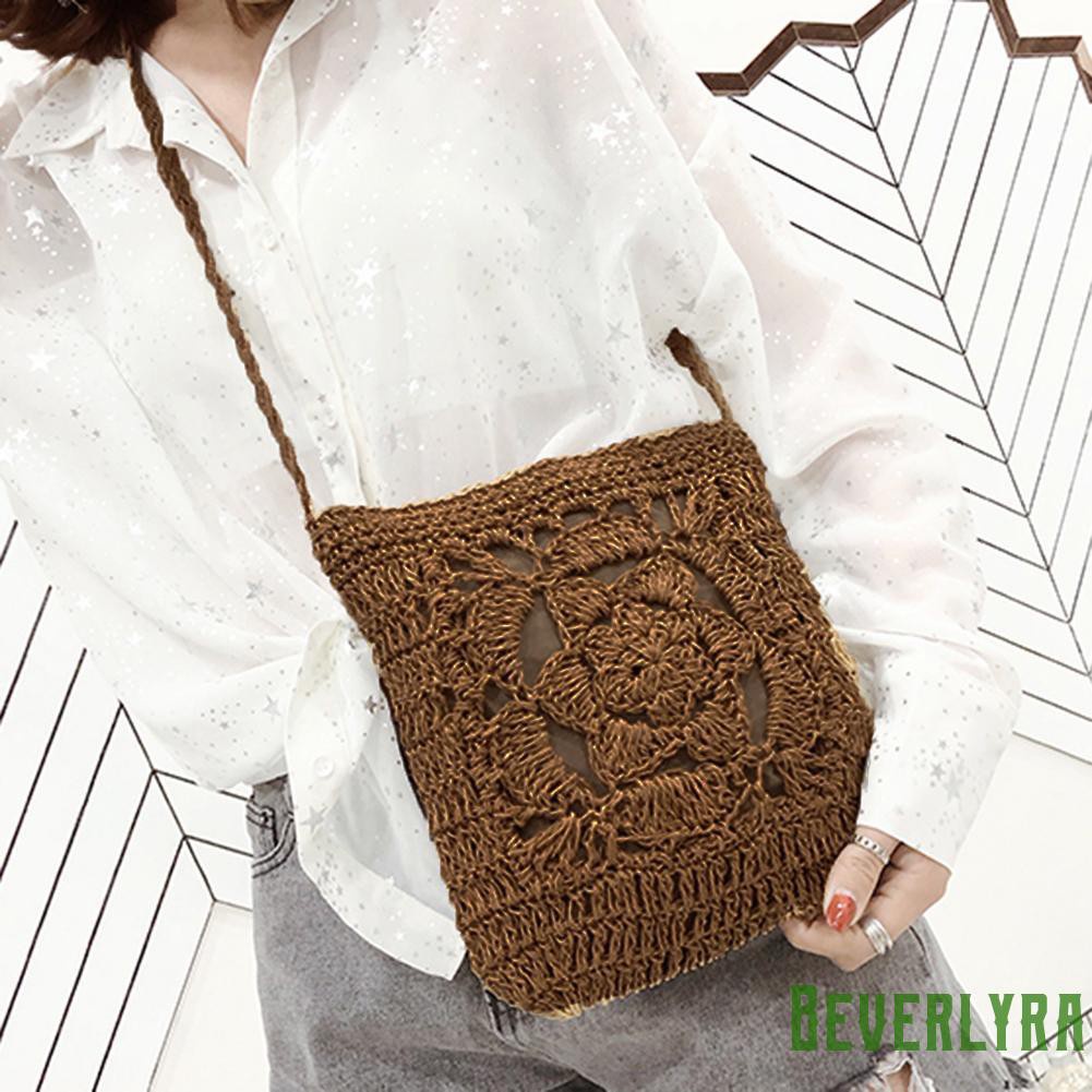 【Low Price】Summer Beach Women Girls Crochet Braid Bags Shoulder Vintage Messenger Bag