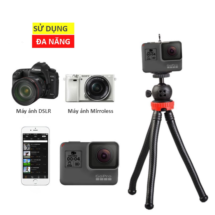 Tripod Bạch Tuộc (chân nhện) cho điện thoại, máy ảnh, Gopro