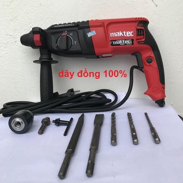 Máy khoan bê tông maktec 2-26 kèm bộ 3 mũi khoan và 2 đục , 1 măng ranh - máy khoan matek 2-26