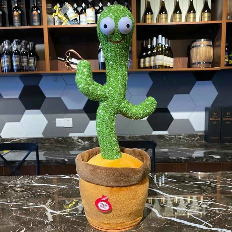 Dancing Cactus Xương Rồng Nhảy Múa Phát Nhạc Và Ghi Âm Giọng Nói Dancing Cactus Cactus Plush Toys ( tặng kèm pin )