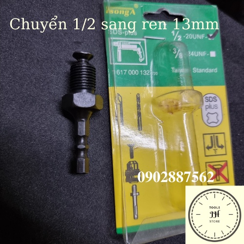 đầu chuyển bắn vít 6mm sang răng 13mm gắn đầu máy khoan