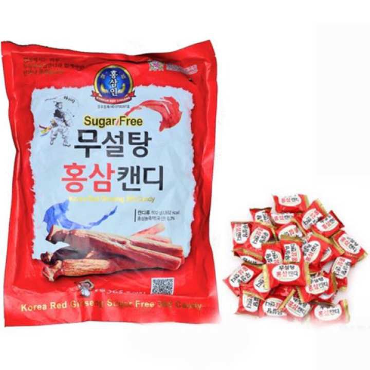 Kẹo Hồng Sâm Không Đường Đỏ 365 gói 500g - SUGAR FREE GINSENG CANDY