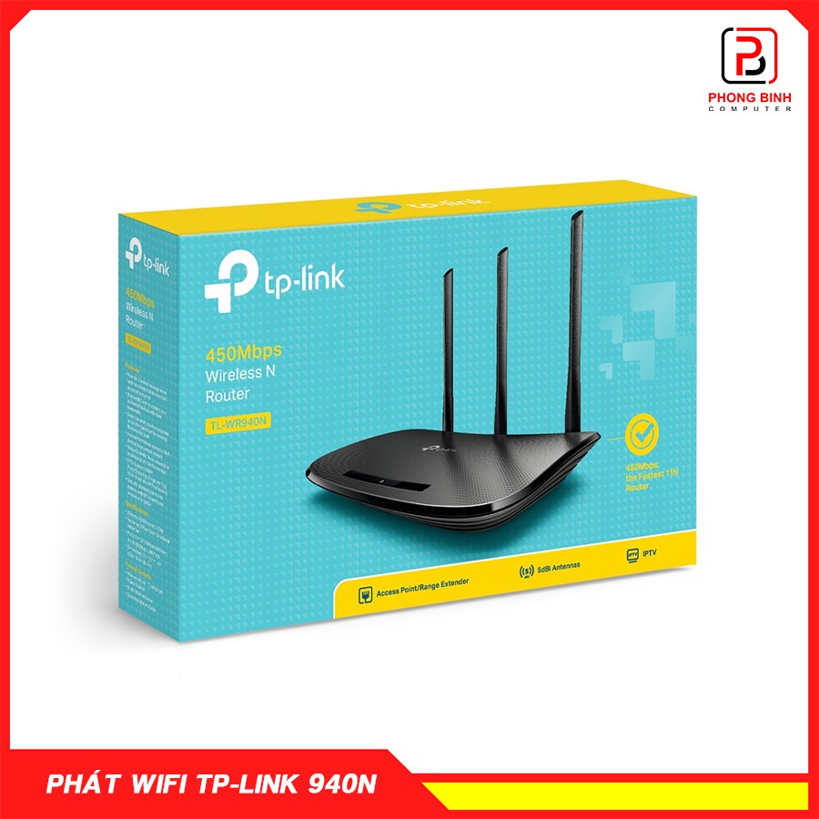 Phát wifi TP-LINK TL-WR940N tốc độ cao 450Mbps