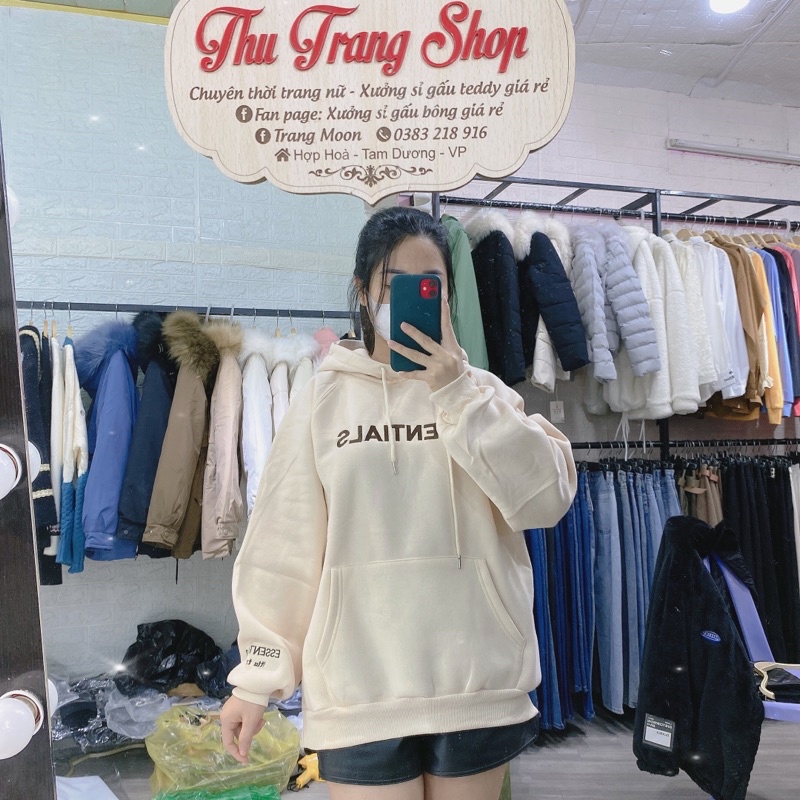 Áo nỉ Hoodie essential , áo nỉ bông hoodie unisex nam nữ loại 1 kèm ảnh thật shop tự chụp | BigBuy360 - bigbuy360.vn
