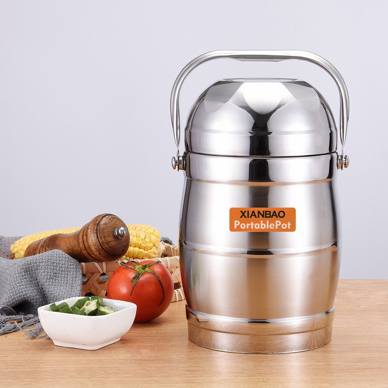 Cặp Lồng Giữ Nhiệt Inox Nắp Bát 1,6l ,2 Lớp ,3 Ngăn ,Bền,Đẹp,Cà Mên Thích Hợp Đựng Cơm,Canh ,Phở,Cháo,
