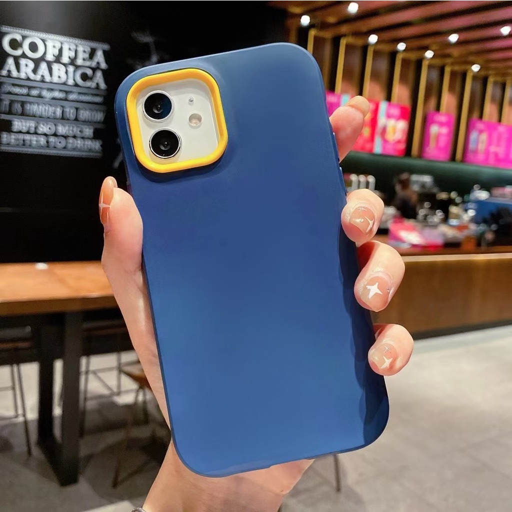 Ốp Điện Thoại Silicon Dẻo Mềm Màu Cam / Xanh Dương / Tím 3 Trong 1 Iphone 14 13 pro max 12 pro max 11 pro max xs max xr x 7 8 plus 7 8