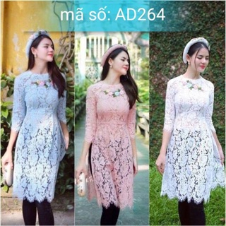 Có 3xl - áo dài cách tân ren đính hoa