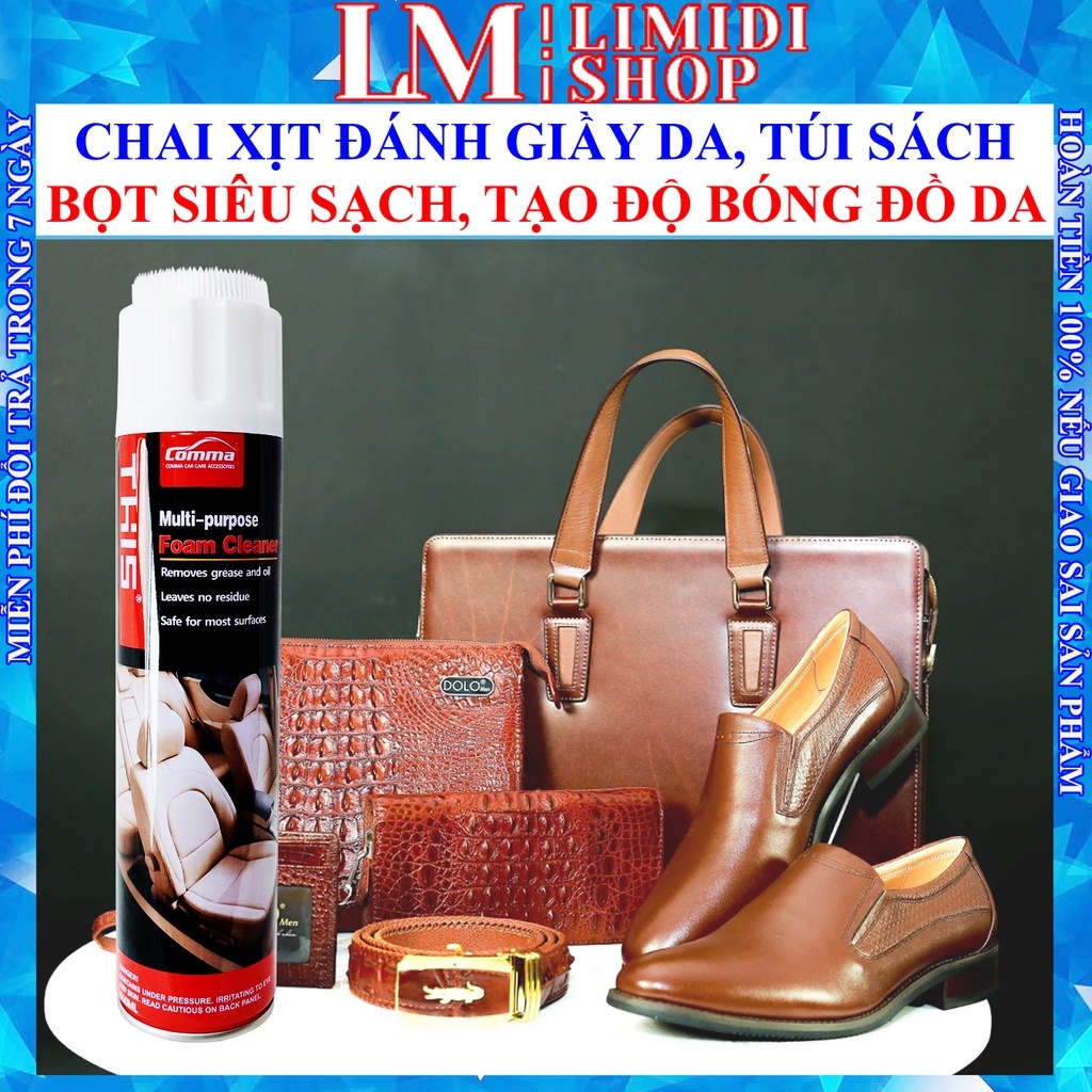 [LIMIDI] Chai Vệ Sinh Giày - Vệ Sinh Giày - Làm Sạch Túi Xách, Ví, Thắt Lưng, Sofa, Ghế Da - Lọ Lớn Dạng Bọt - THIS FOAM