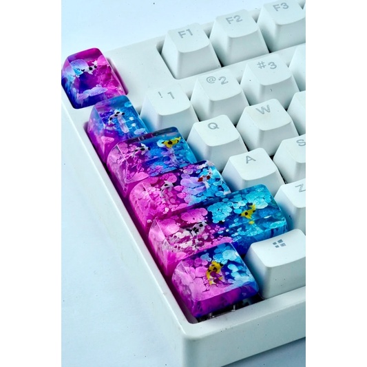 Nút bàn phím cơ Koi blue/pink.Keycap resin.Keycap arstian