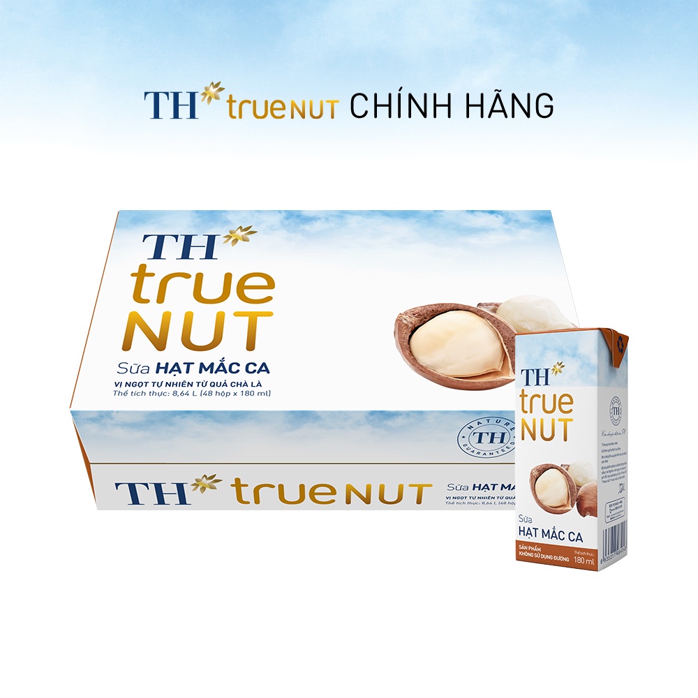 Thùng 48 hộp sữa hạt mắc ca TH True Nut 180ml (180ml x 48)