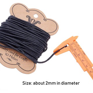 Ready Stock 10m Black Cotton Polyester Waxed Cord Macrame String Linen Thread Wire