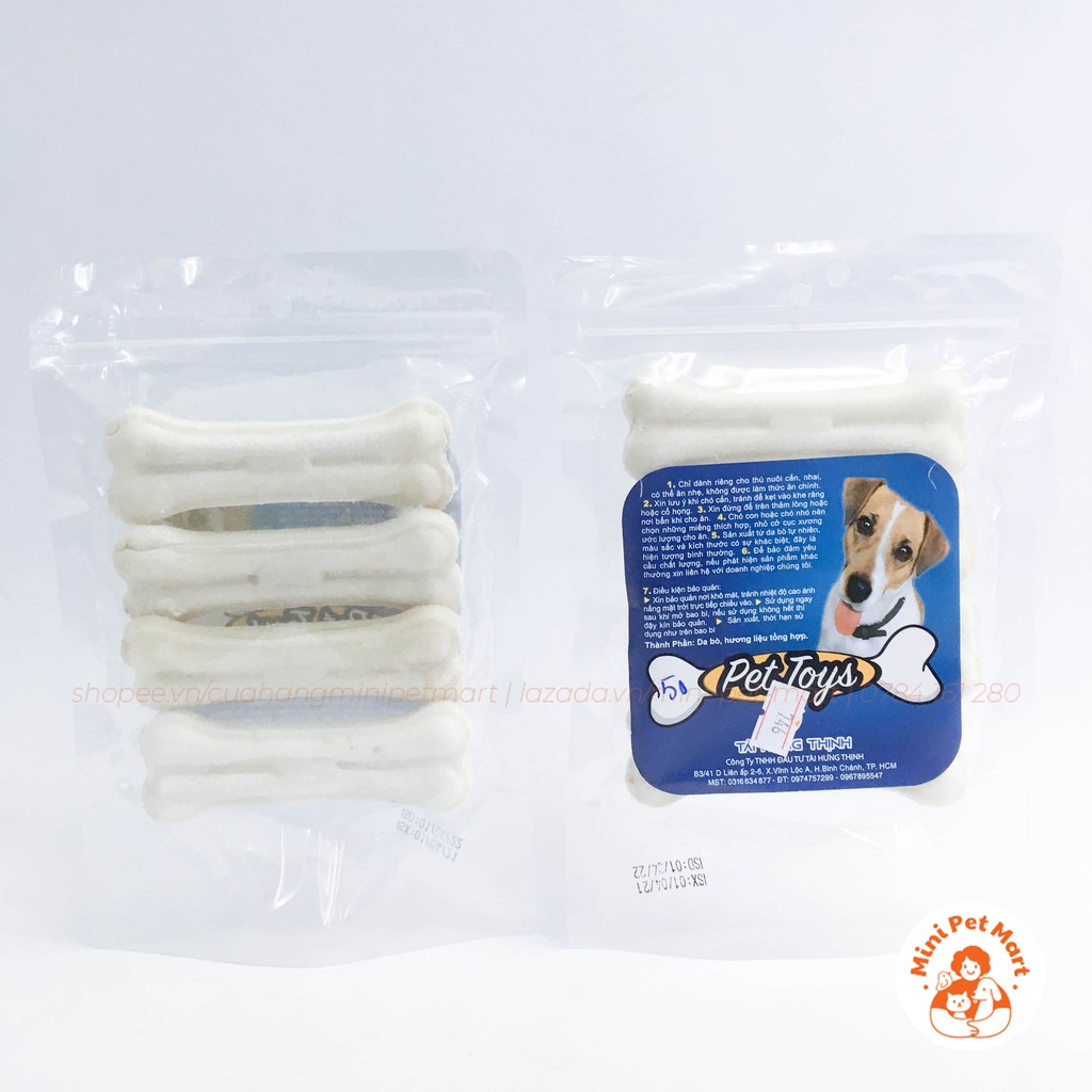 Xương gặm da bò TÀI HƯNG THỊNH 746 (4 cái) - bánh xương, snack, bánh thưởng, xương gặm cho chó