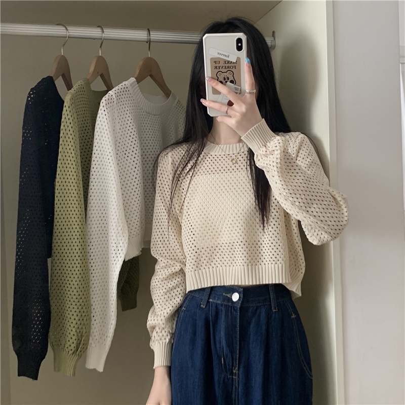 Áo Dệt Kim Mỏng Tay Dài Chống Nắng Phong Cách Mới 54040