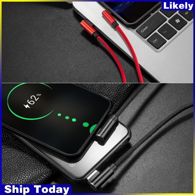 Dây Cáp Sạc Nhanh Hai Đầu Cong 90 Độ Micro Usb Type-c Cho Điện Thoại / Laptop