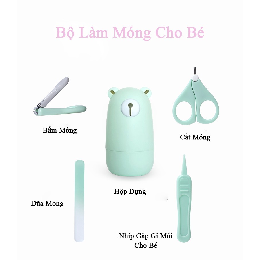 Bộ Bấm Móng Tay Cho Bé Cao Cấp 5 Món, Shop Bố Sam, Cắt Móng Tay Cho Bé Sơ Sinh An Toàn, Tiện Dụng, Cực Đẹp Và Chất Lượng