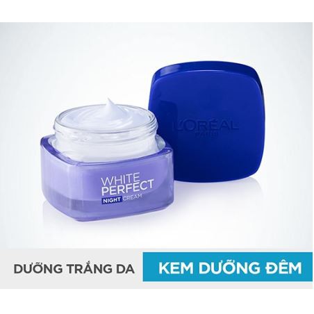 Kem dưỡng da trắng mượt đều màu L'Oreal Paris White Perfect Night Cream 50ml