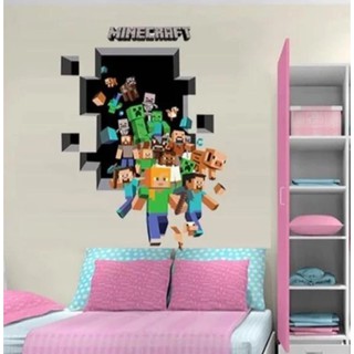 Decal dán tường minecraft 3D