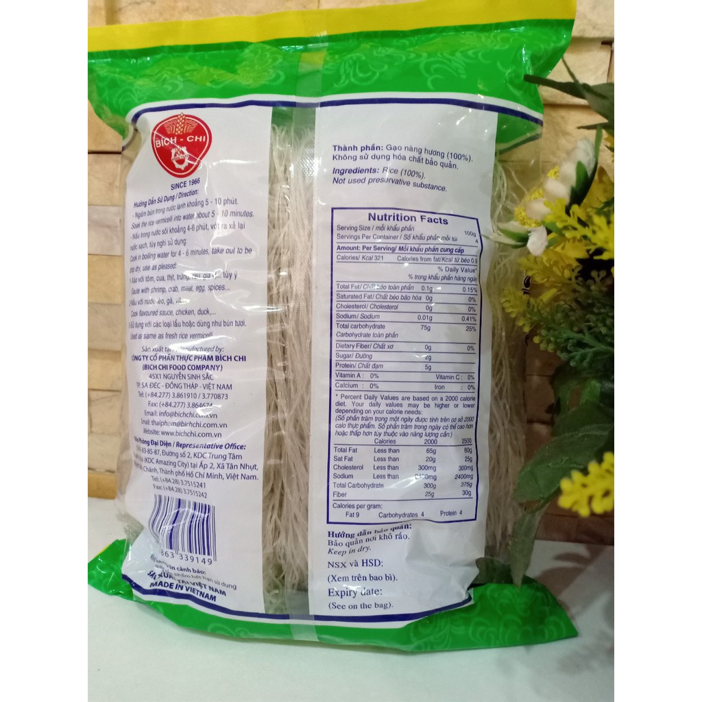 400 gram Bún gạo nàng hương công ty Bích Chi