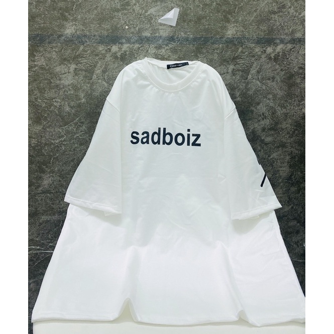 Áo phong sadboiz tay lỡ màu trắng
