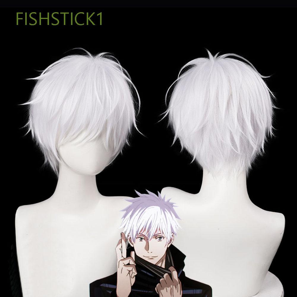 Bộ tóc giả ngắn hóa trang nhân vật phim Jujutsu Satoru Gojo FISHSTICK1