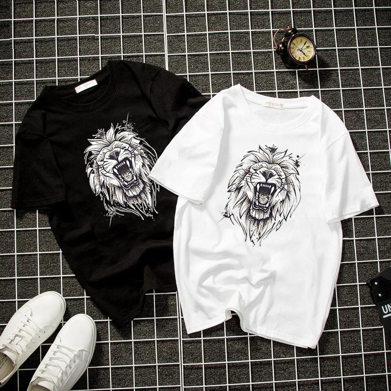 Áo thun unisex sư tử gầm form rộng vải dày mịn 2019T1238