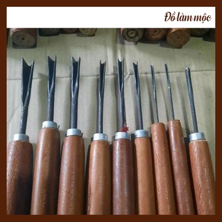 Lẻ 1 cây đục gỗ nhiều kích thước đục lỗ đục chi tiết nhỏ bề mặt gỗ uốn tròn đầu cong nhiều kích thước