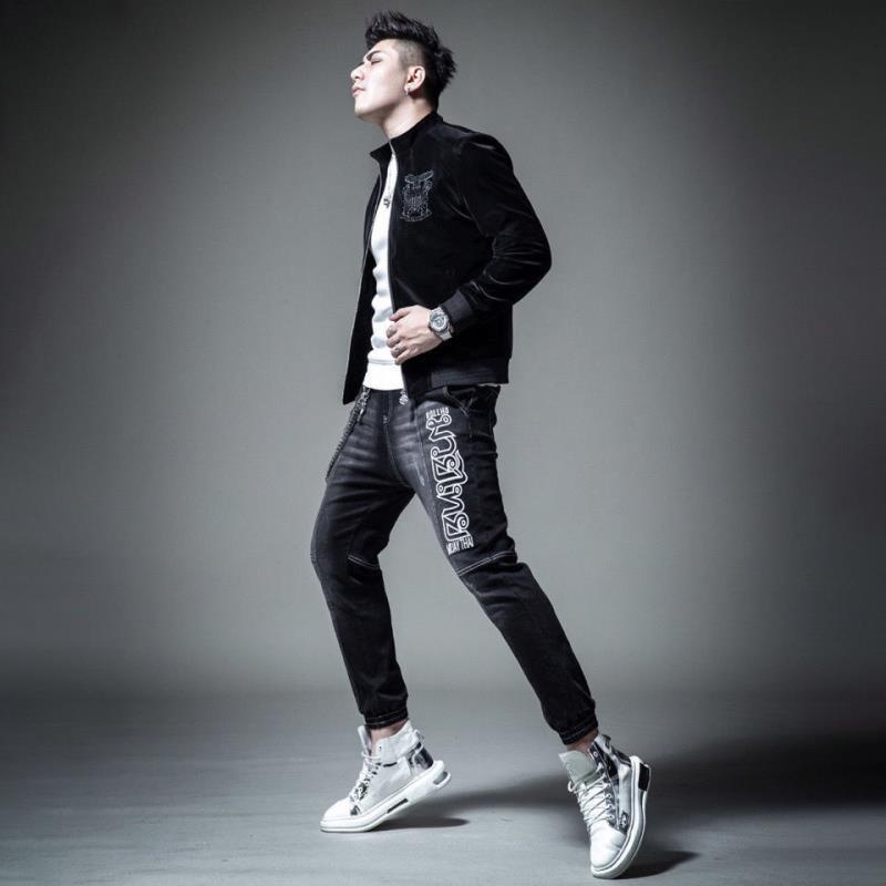 Áo Khoác Cổ Đứng Thêu Hình Đại Bàng Phong Cách Châu Âu 2020 Cho Nam