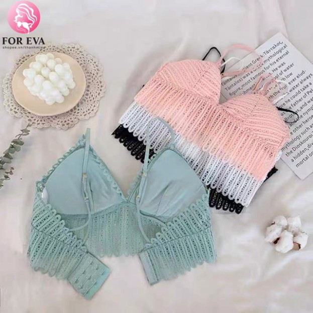 Áo bra 384 dây đôi mẫu mới 2020 chất siêu đẹp nội y xanh chất đẹp