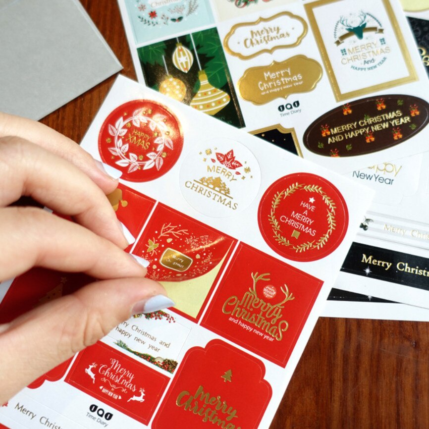 Bộ 2 tờ miếng dán trang trí sổ lưu niệm tiệc cưới sinh nhật Giáng Sinh nghệ thuật