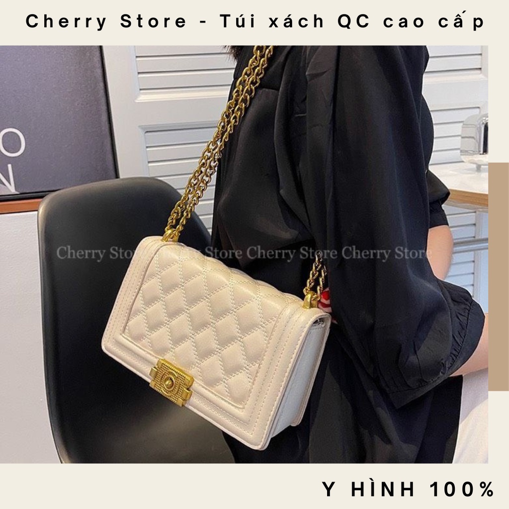 Túi Boy xích đeo vai đeo chéo hàng đẹp chất da xịn bền kiểu dáng sang chảnh size 21