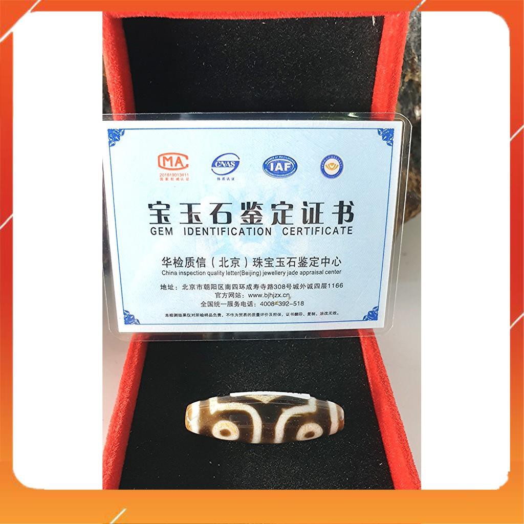 ĐÁ DZI TÂY TẠNG 3 MẮT NÂU NHỎ 18X13MM