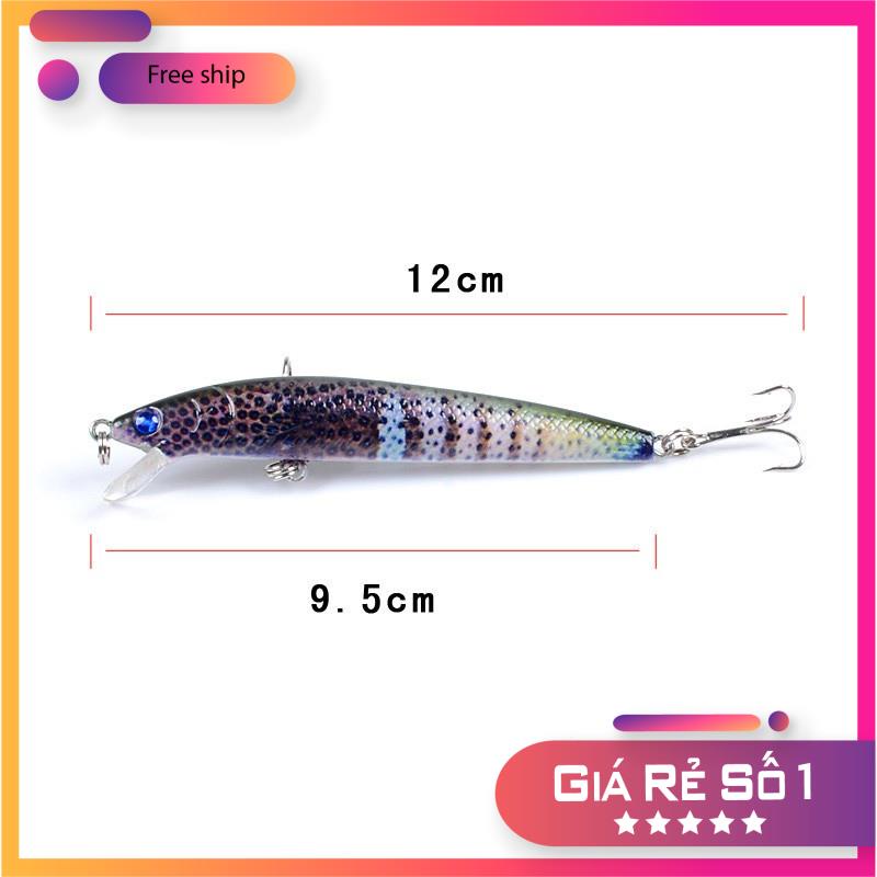 🐠 Mồi câu lure Minow sọc dài 9,5cm nặng 8g nhạy cá 🐠