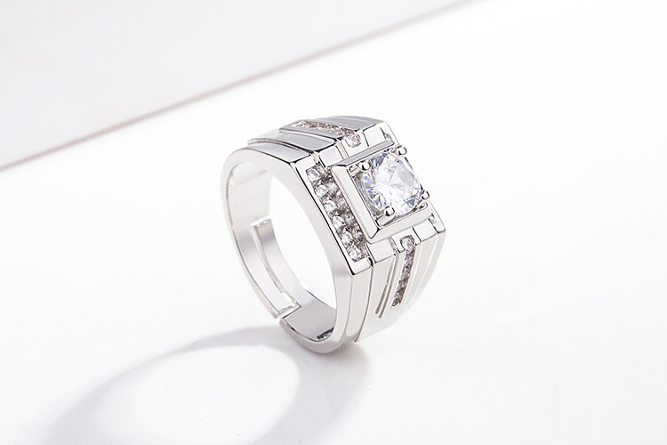 Nhẫn đeo ngón tay AIFEI bạc 925 mạ vàng 18K phong cách Hàn Quốc thời trang dành cho nam