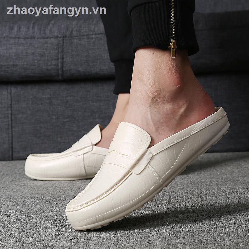 Giày Bít Mũi Da Giả Đế Bằng Sang Trọng Cho Nam
