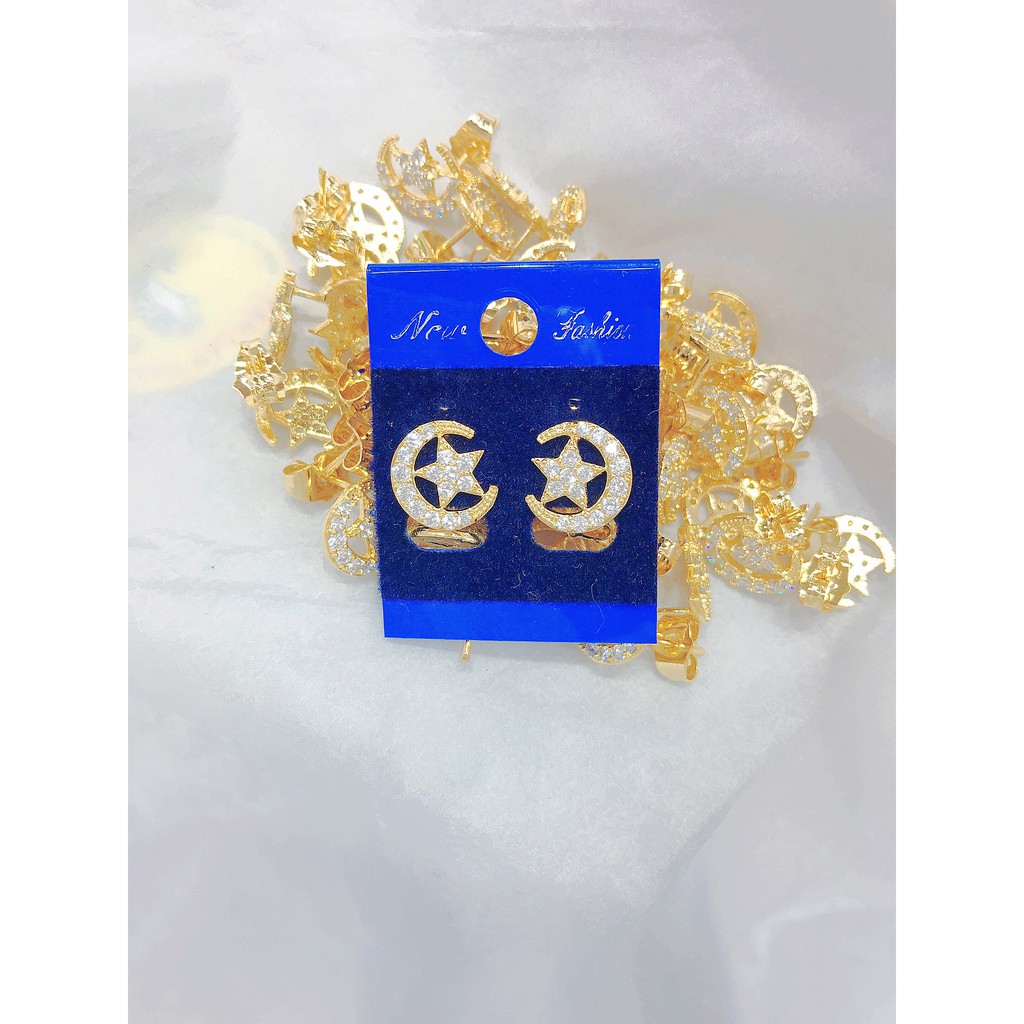 Bông tai nữ ngôi sao đính đá trắng UHA , chuôi cài chắc chắn, kiểu dáng hiện đại, thu hút, sang trọng B162