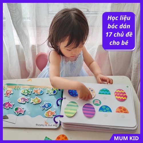 Đồ chơi thông minh cho trẻ em.Học liệu, sách bóc dán montessori, ghép hình, xếp hình 17 chủ đề giáo dục sớm cho bé