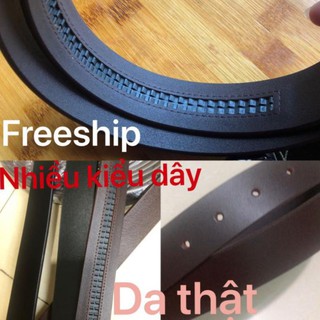[freeship]Dây lưng nam không mặt khóa da thật thắt lưng nam da bò cao cấp các loại dây trơn, khóa tự động, đục lỗ Xịn '