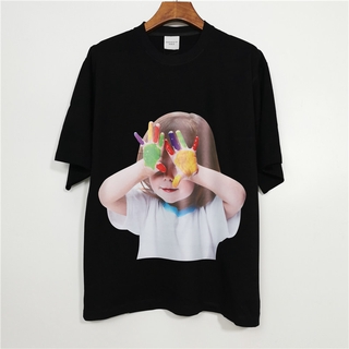 Áo Thun Cotton Ngắn Tay Dáng Rộng In Hình Độc Đáo