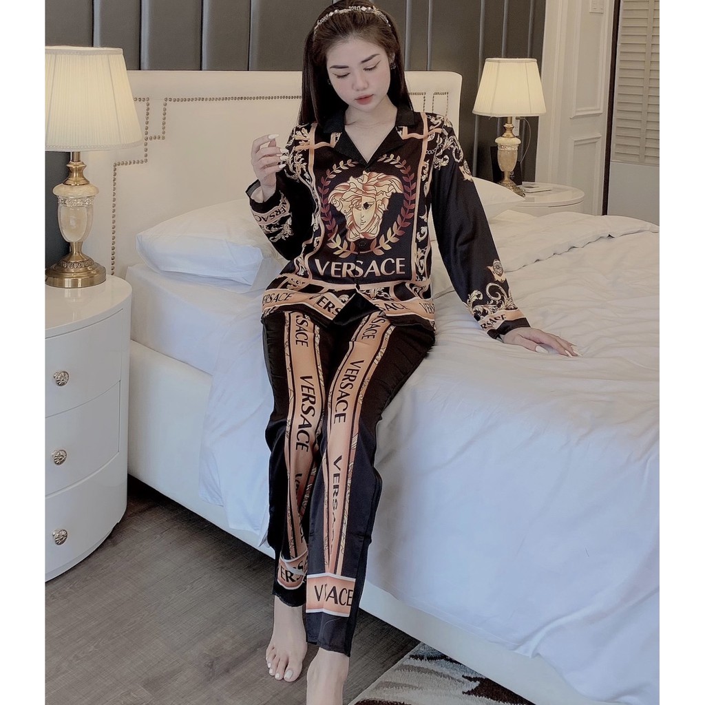 Đồ Bộ Pijama - Bộ Mặc Nhà Tay Dài Họa Tiết Sang Chảnh Siêu Mềm Mát | BigBuy360 - bigbuy360.vn