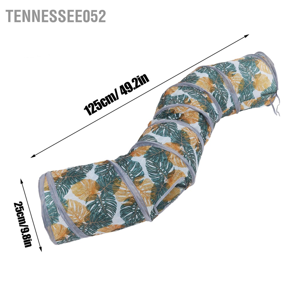 Tennessee052 Cat S Tunnel Tube In Wild Leaf Dày có thể thu gọn Đường hầm cho vật nuôi nhỏ di động