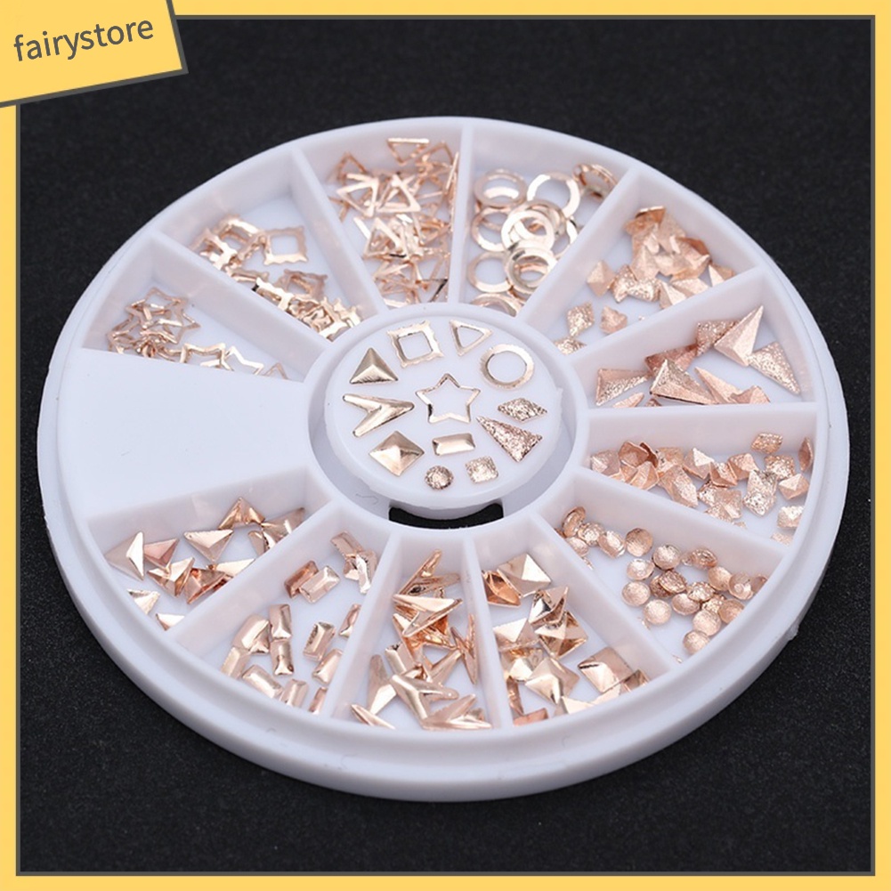 Hộp 240 phụ kiện mạ vàng đính móng tay ngộ nghĩnh dễ thương xinh xắn