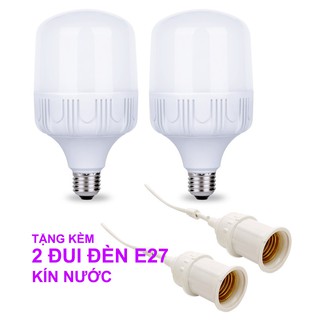 Bộ 2 Bóng Đèn Led Bulb 30W Tặng Kèm 2 Đuôi Đèn Kín Nước