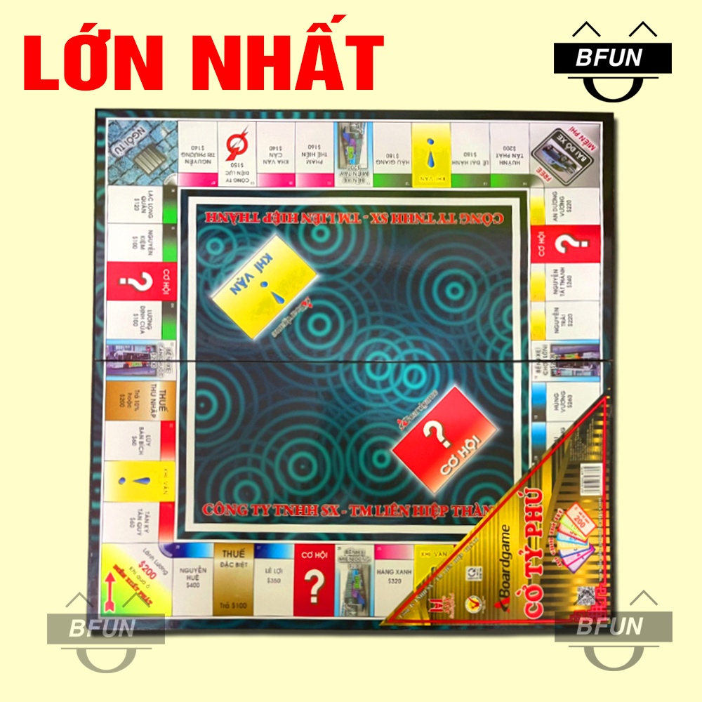 ♝Local Stock▤Cờ Tỷ Phú BÀN NHỰA Liên Hiệp Thành (LOẠI LỚN) – Bộ Monopoly Cao Cấp, Boardgame, Đồ Chơi Thông Minh Cho Bé B