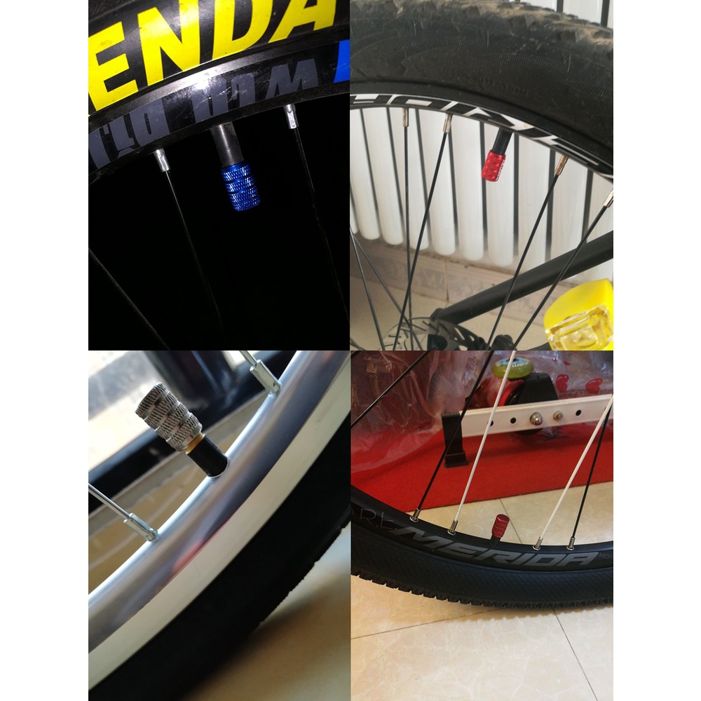 Bộ 1 hoặc 4 nắp đậy van bánh xe chống bụi bằng hợp kim nhôm