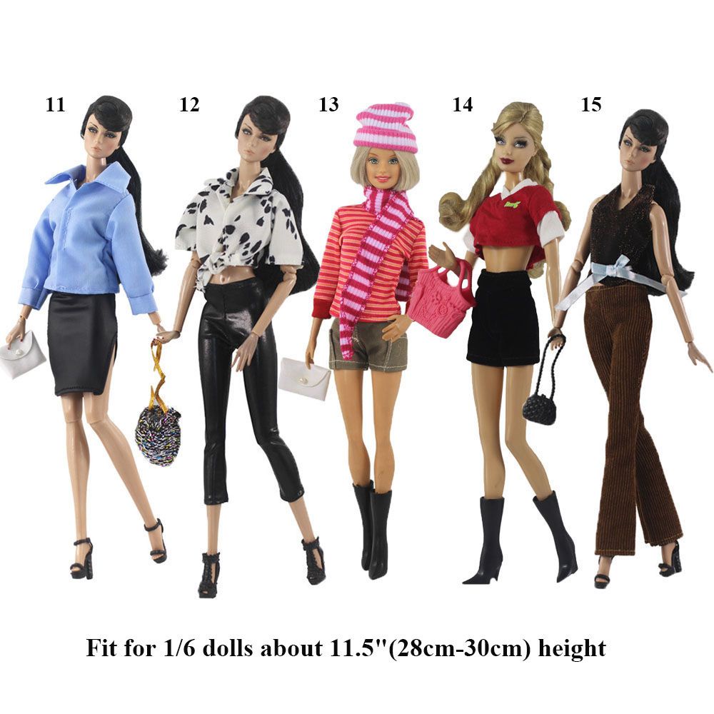 Bộ áo khoác jeans + quần short da 11.5&quot; 1/6 BJD cho búp bê