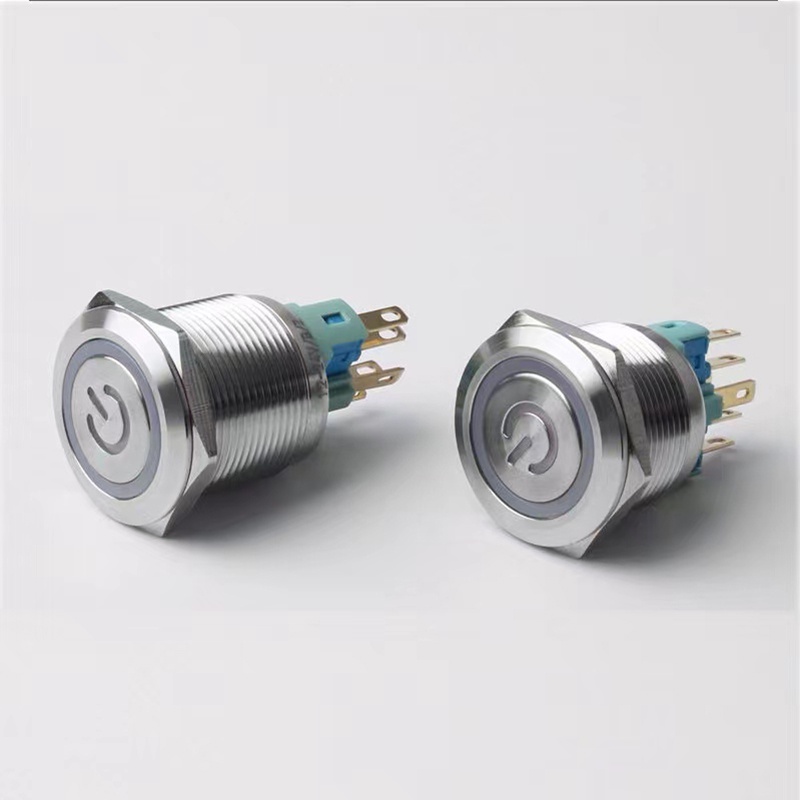 Công Tắc Nút Nhấn Khởi Động Đèn Xe Hơi 22mm 12v 5V 220v Bằng Thép Không Gỉ Chống Thấm Nước