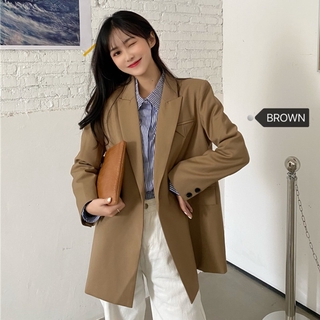 Áo khoác blazer tay dài dáng rộng thời trang mùa thu 2020 phong cách hàn quốc