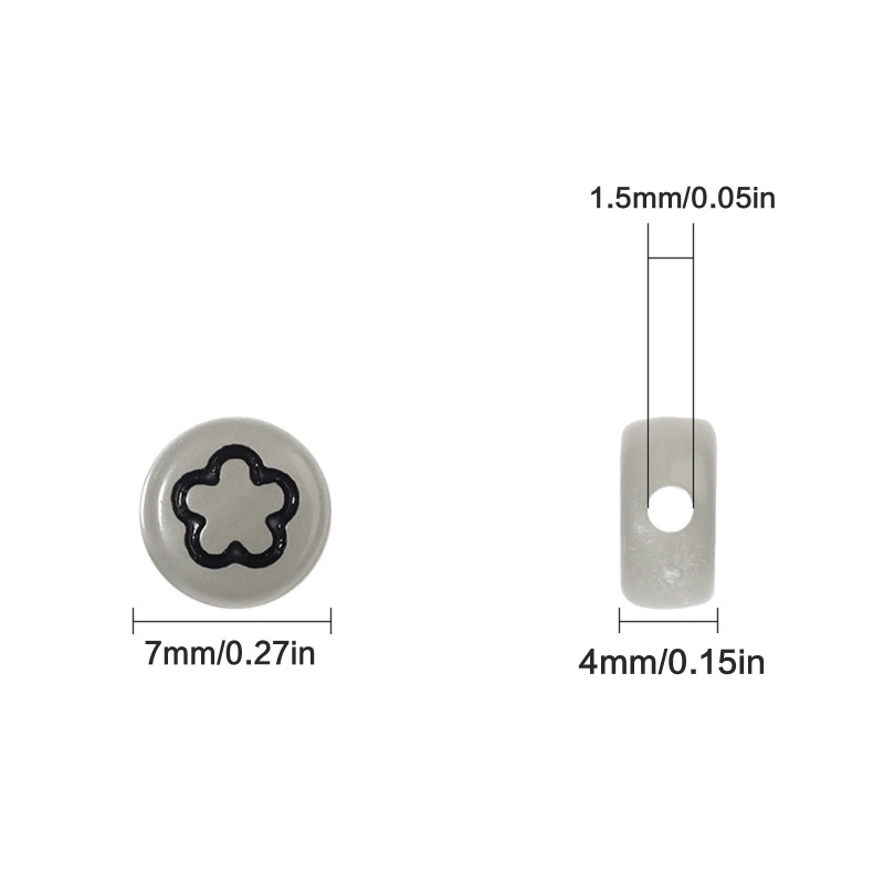 Set 100 Hạt Acrylic Phát Quang Hình Tròn / Ngôi Sao / Trái Tim / Quả Đào / Ngôi Sao Giáo Dục S