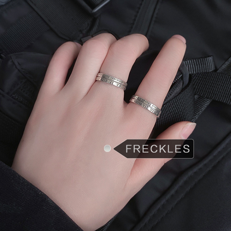 Nhẫn Khắc Số La Mã Phong Cách Harajuku